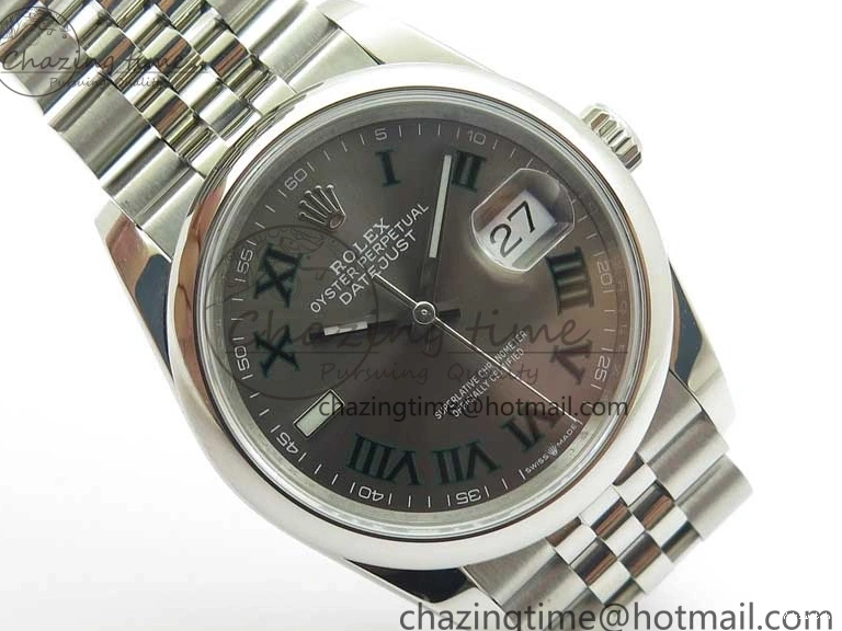 Dial SS Best Roman Jubilee DateJust Edition 126200 1:1 Gray BP Maker 36 Bracelet on 0201